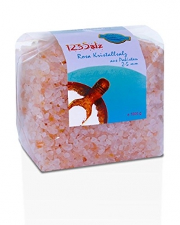 123Salz - rosa Kristallsalz aus Pakistan, grob 2-5 mm – Vorratspackung 1000 g, für Salzmühlen, geprüfte Qualität -
