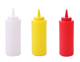 3 Kunststoff Squeeze Sauce Flaschen Spender/Würze Container für Senf Ketchup-Öl Creme Honig und Salatdressing -