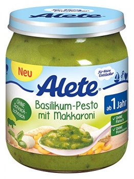 Alete Basilikum-Pesto mit Makkaroni, 6er Pack (6 x 250 g) -