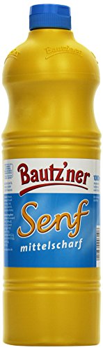 BAUTZ'NER Mittelscharfer Senf, 4er Pack (4 x 1 l) -