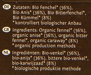Bünting Tee Bio Fenchel-Anis-Kümmel 20 x 3 g Beutel, 4er Pack (4 x 60 g) - 
