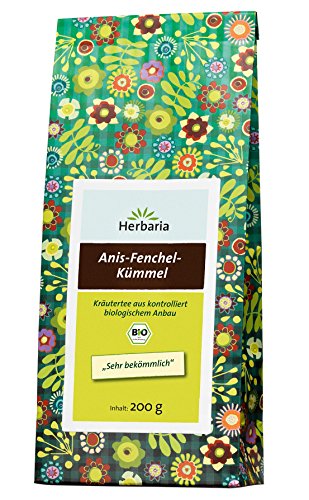Herbaria Anis-Fenchel-Kümmel-Tee ,2er Pack (2x 200 g Tüte) - Bio -