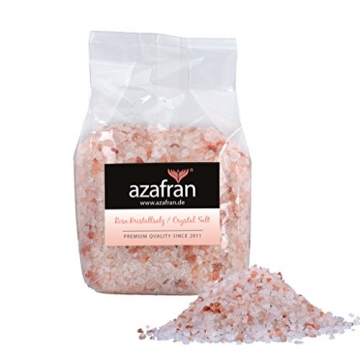 Rosa Kristallsalz aus Pakistan (auch bekannt als Himalaya Salz) 1kg grob 2-5mm für die Salzmühle von Azafran® | Steinsalz | Ursalz - Intensiv im Geschmack -