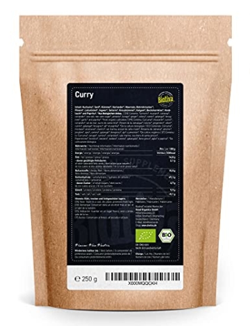 Biotiva Edel Curry Bio gemahlen 250g - Mild-Intensiv - nach altem indischen Hausrezept - Top-Qualität - ohne Geschmacksverstärker oder künstliche Zusätze - 2